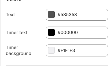 sale timer colors